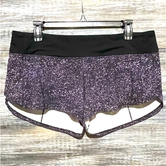 Lululemon Speed Up Running Athletic Shorts Crystalline Multi Black Size 10 - Picture 15 of 16